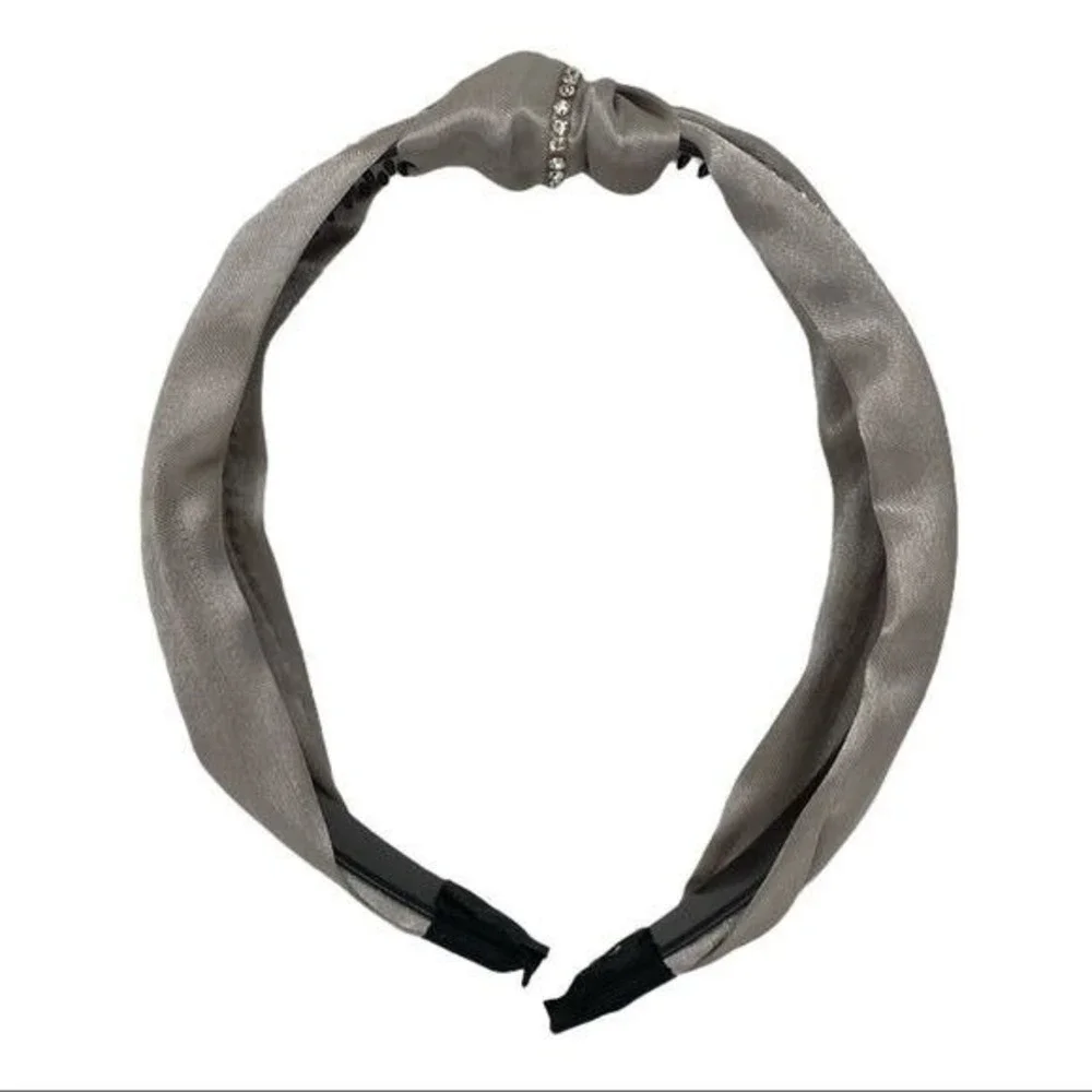 Sparkling Knot Headband Silver Shimmer Rhinestone Embellished‎ Hair Accessory